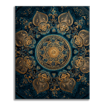 Mandala Zlatý lotos - Malování podle čísel