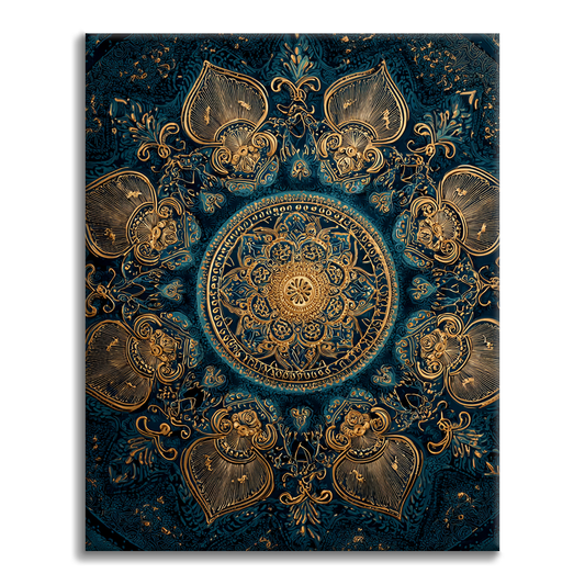Mandala Zlatý lotos - Malování podle čísel
