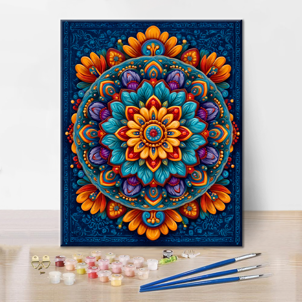 Zářící mandala - malování podle čísel