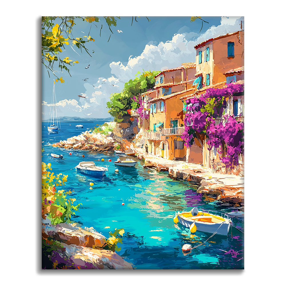 Přístavní město Riviera - Malování podle čísel