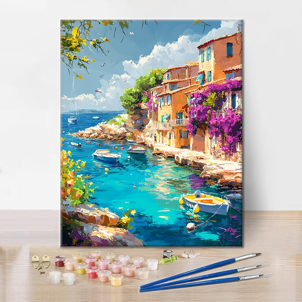 Přístavní město Riviera - Malování podle čísel