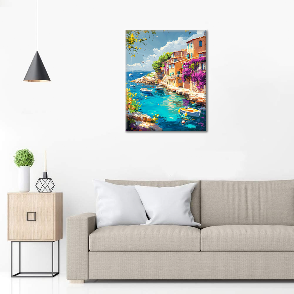 Přístavní město Riviera - Malování podle čísel