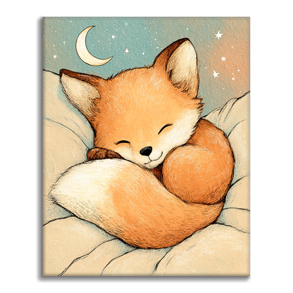 Starry Fox Zdřímnutí - Malování podle čísel