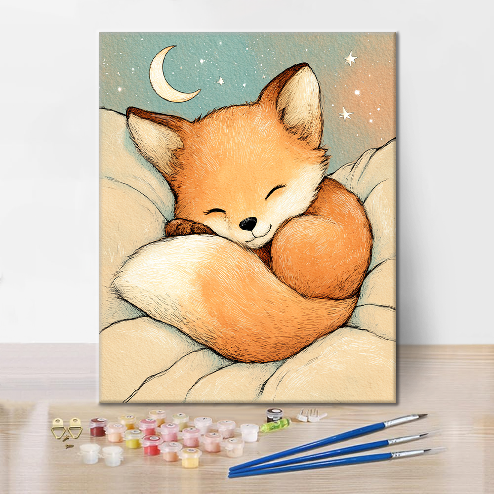 Starry Fox Zdřímnutí - Malování podle čísel