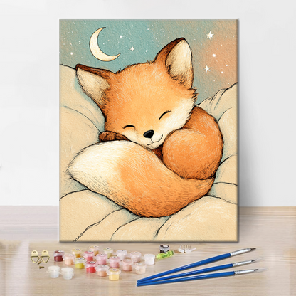 Starry Fox Zdřímnutí - Malování podle čísel