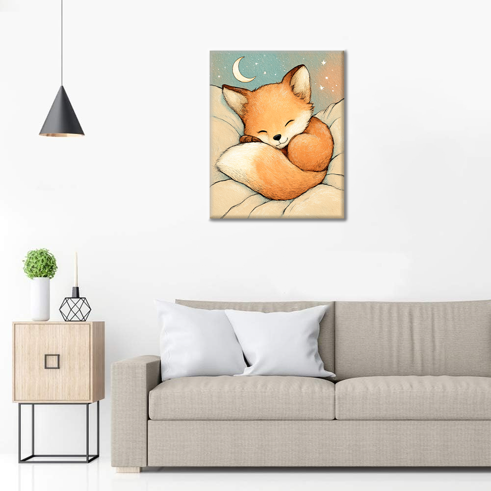 Starry Fox Zdřímnutí - Malování podle čísel