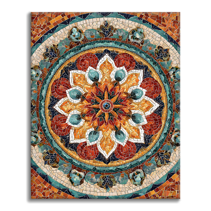 Sluneční mandala - malování podle čísel