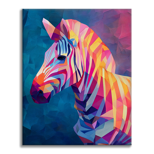 Geometrická zebra - malování podle čísel
