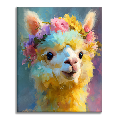 Kvetoucí lama - malování podle čísel