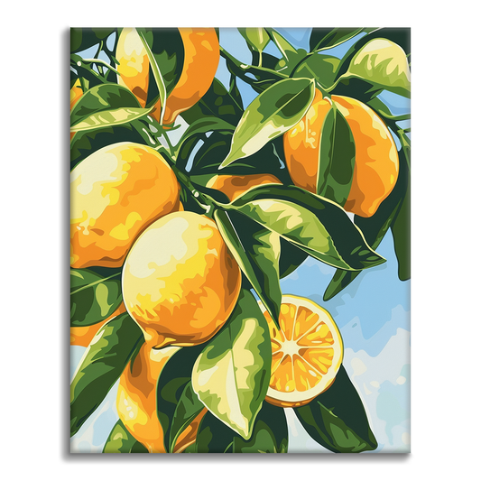 Citronová větvička - Malování podle čísel