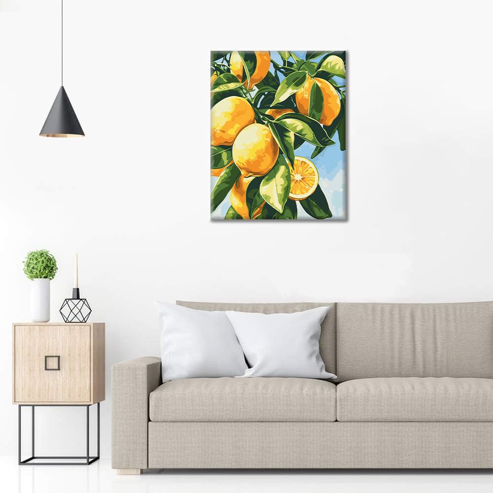 Citronová větvička - Malování podle čísel