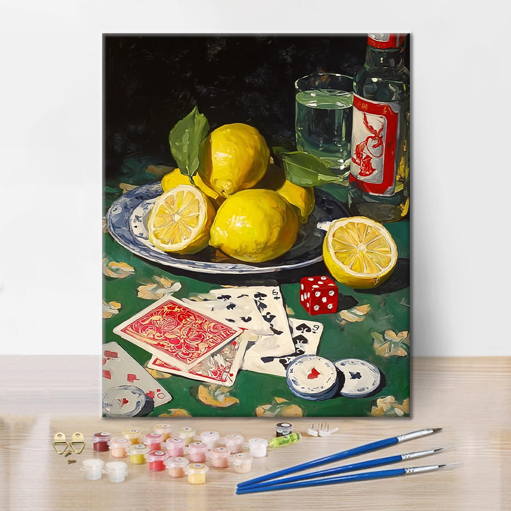 Citrony a poker - malování podle čísel