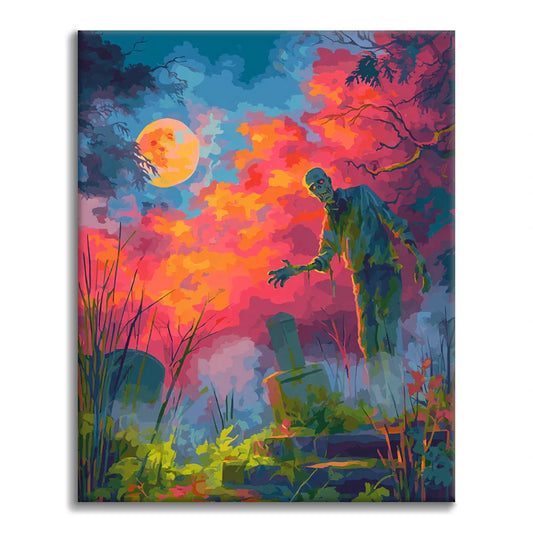 Hřbitovní zombie - malování podle čísel