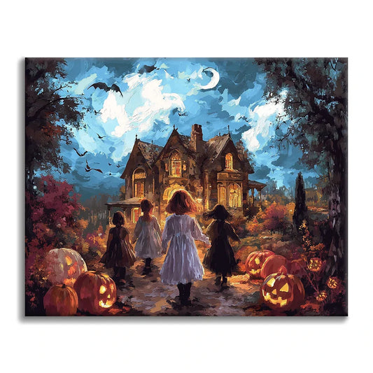 Halloweenská noc - Malování podle čísel