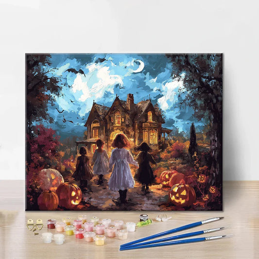 Halloweenská noc - Malování podle čísel