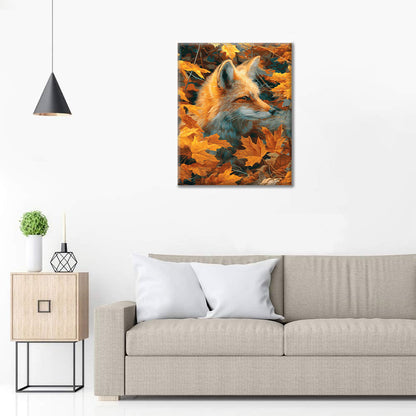 Podzimní liška - malování podle čísel