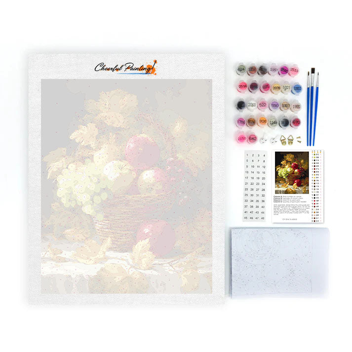 Podzimní ovocný košík - malování podle čísel