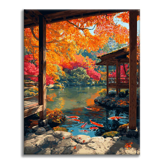 Podzimní odrazy - malování podle čísel