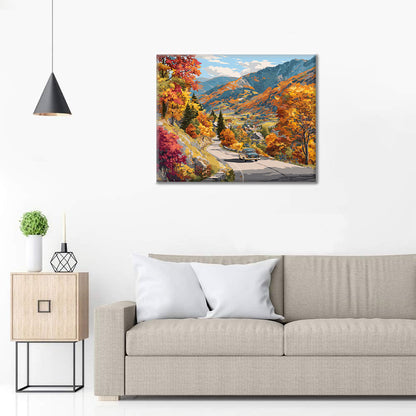 Podzimní výlet autem - malování podle čísel