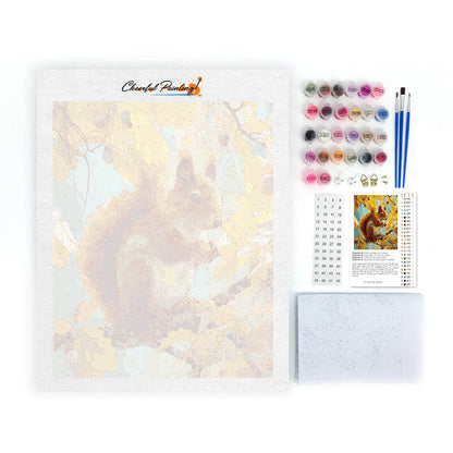 Podzimní veverka - malování podle čísel