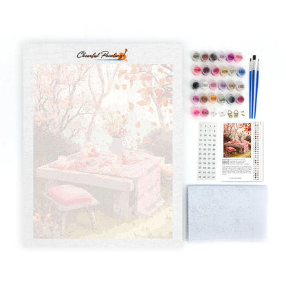 Podzimní čajový dýchánek - malování podle čísel