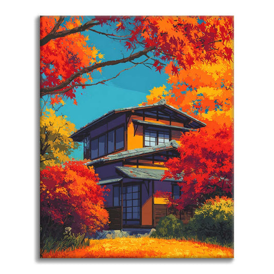 Podzimní objetí - malování podle čísel