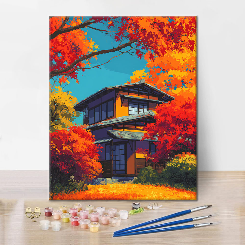 Podzimní objetí - malování podle čísel