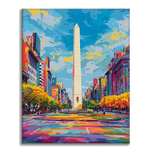 Obelisk v Buenos Aires - malování podle čísel