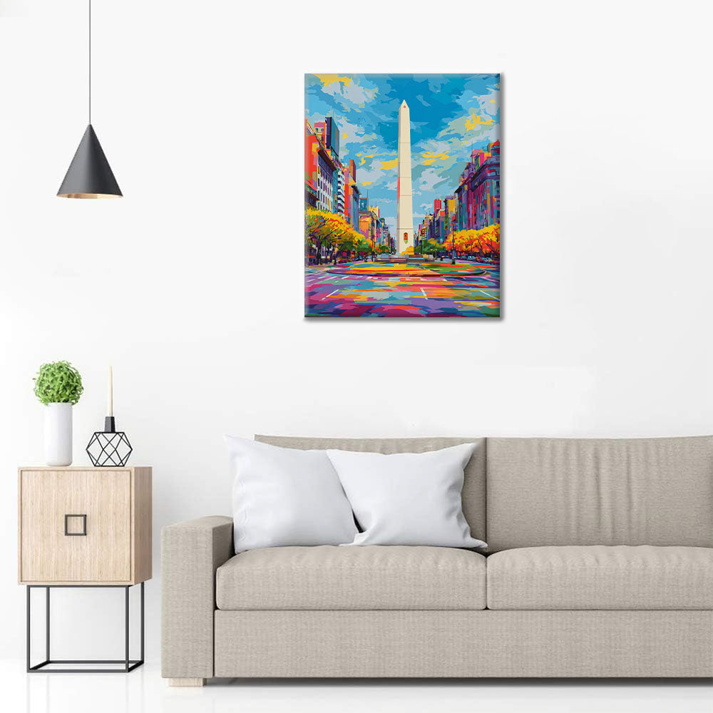 Obelisk v Buenos Aires - malování podle čísel