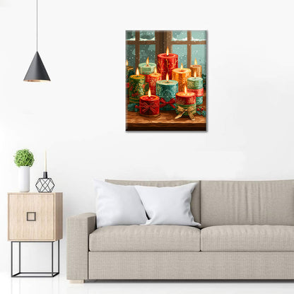 Vánoční záře svíčky - malování podle čísel