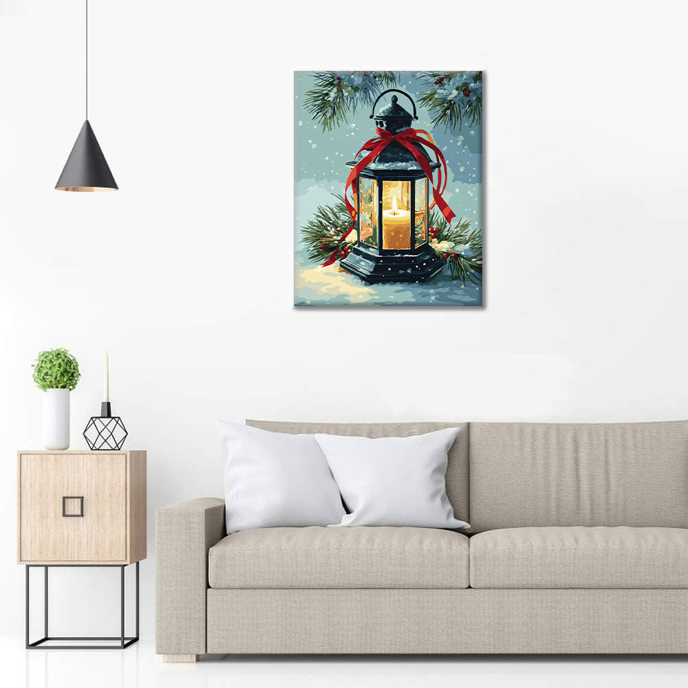 Vánoční lucerna - malování podle čísel