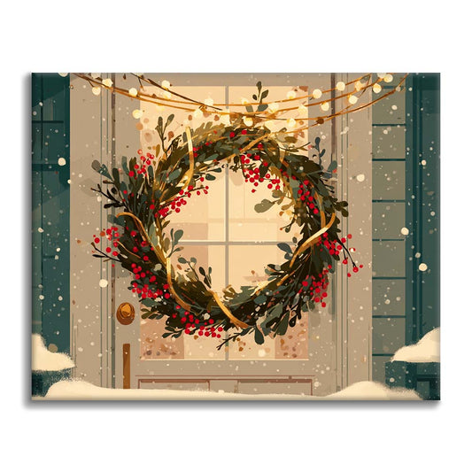 Vánoční věnec - malování podle čísel