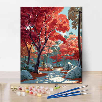 Karmínová stezka - malování podle čísel