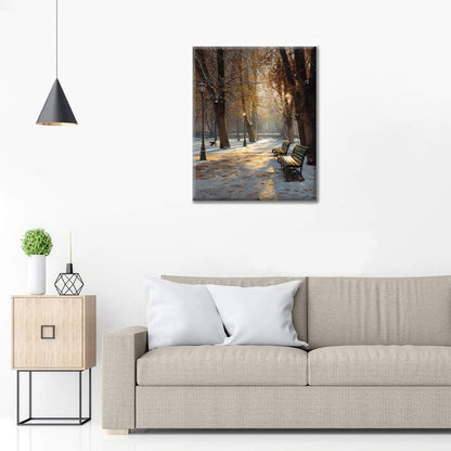 Park začátkem zimy - malování podle čísel