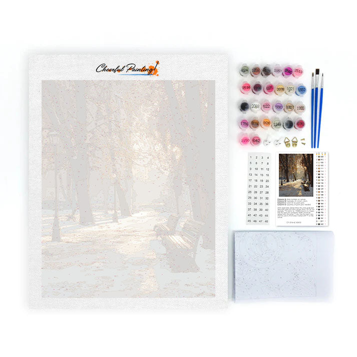 Park začátkem zimy - malování podle čísel