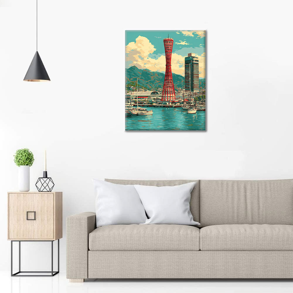 Přístavní věž v Kóbe - malování podle čísel