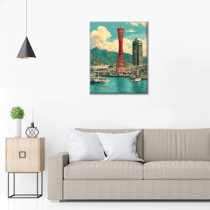 Přístavní věž v Kóbe - malování podle čísel