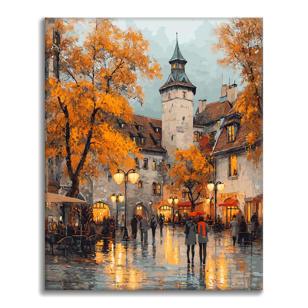 Listnaté náměstí - Malování podle čísel