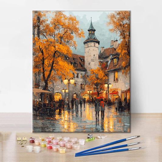 Listnaté náměstí - Malování podle čísel