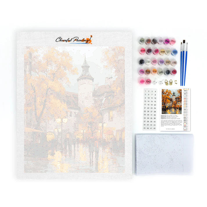 Listnaté náměstí - Malování podle čísel