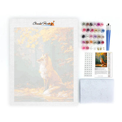 Javorové listy a liška - malování podle čísel