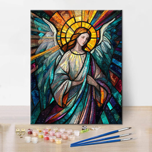 Mozaikový anděl - malování podle čísel