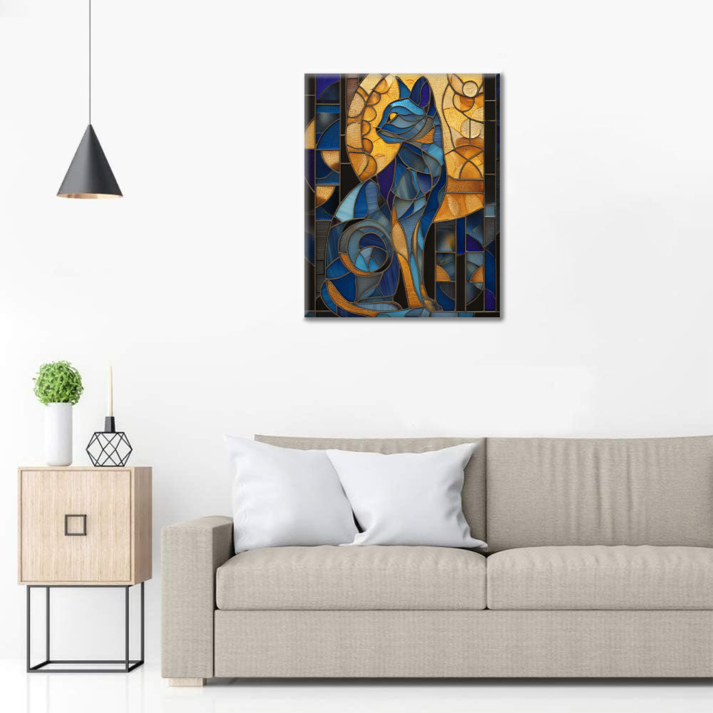 Mozaiková egyptská kočka - malování podle čísel