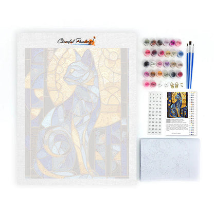 Mozaiková egyptská kočka - malování podle čísel