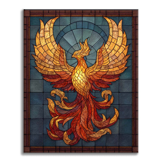 Mozaikové znovuzrození Fénixe - malování podle čísel