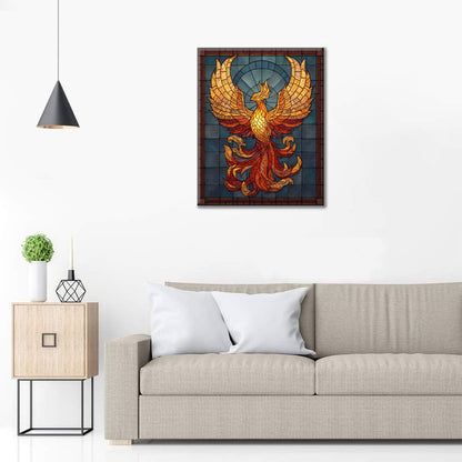 Mozaikové znovuzrození Fénixe - malování podle čísel