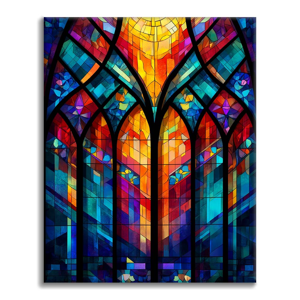 Mozaiková okenní mříž - malování podle čísel