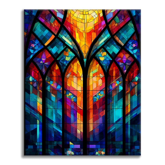 Mozaiková okenní mříž - malování podle čísel