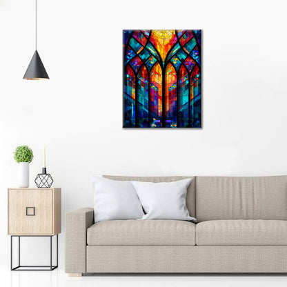 Mozaiková okenní mříž - malování podle čísel