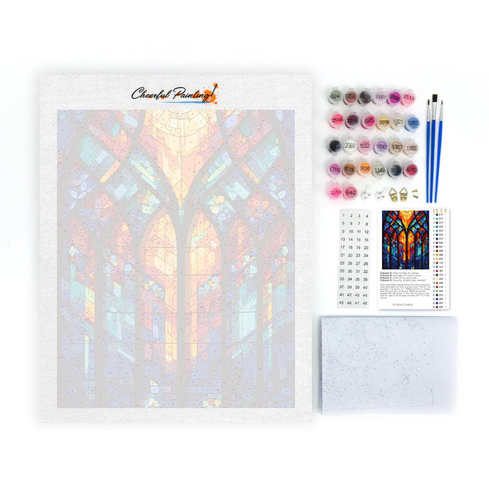 Mozaiková okenní mříž - malování podle čísel